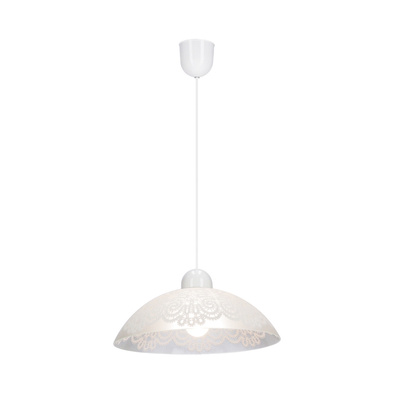 Lampa wisząca Bilbao z białym szklanym kloszem pojedyncza do jadalni E27