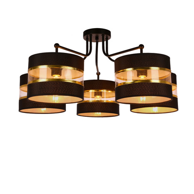 ANDY HANGING LAMP BLACK E27 BLACK+GOLD SHADE