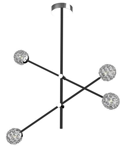 PLAFONNIER SUSPENDU CANDELLUX APETI PAKSOS G9 LED NOIR