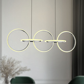 Lampa wisząca KOS nowoczesna – srebrne okręgi LED 4000K- minimalistyczna lampa nad stół