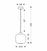 ESTILO lampa wisząca czarny 1x40W E27 klosz biały
