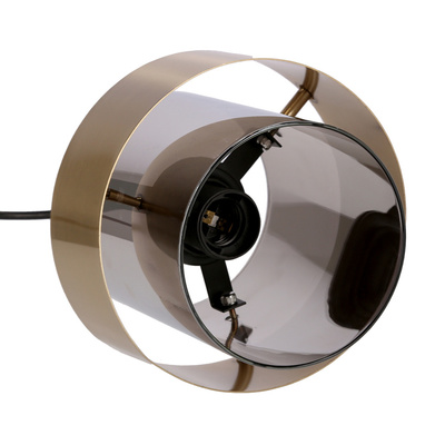 Suspension Spiega noir+laiton 1x60w e27 abat-jour fumé