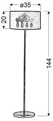 Lampa de podea rosu 60W E27 Decor Candellux 51-81158