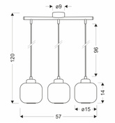 ESTILO lampa wisząca czarny 3x40W E27 klosz biały