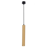 Lampa wisząca tuba Tubo czarna drewniana pojedyncza GU10 regulowana wysokość