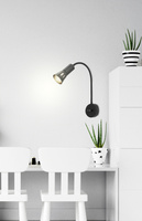 Verstellbare schwarze Wandleuchte am Arm + Schalter Arena Candellux 91-81353