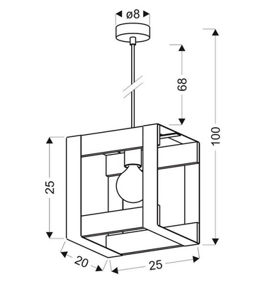 Suspension métal noir + bois 40W E27 Varna 31-78513