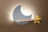 5W LED-Wandleuchte für ein Kind, grauer Mond, Mond, Candellux 21-75574