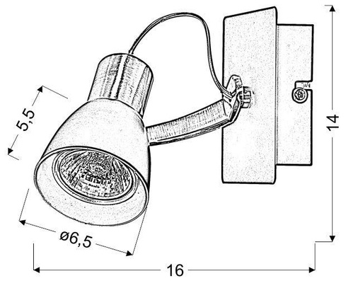 Wall lamp sconce 1X50W GU10 black and copper Markus 91-35554
