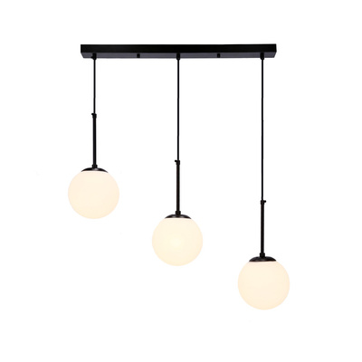 Pompei lampa wisząca czarny 3X40W E27 klosz biały 33-09609