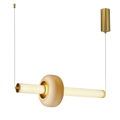 PURAS suspension horizontale 15W LED 3000K abat jour transparent blanc