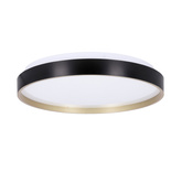 Plafoniera Florida plafon negru si auriu 18w led 33 cm cu abajur alb