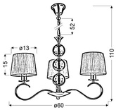 Hängelampe Chrom/weißer Kronleuchter Clara 33-21618