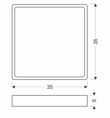Quattro Ceiling Lamp Square Pearl 35x35 18W LED 4000K White Shade 10-3196