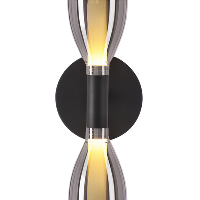 Nordic wall light black smoked glass double for living room and bedroom