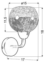 Applique miroir noir et or avec abat-jour en verre Cromina Gold Candellux 21-57242