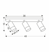 Lampa sufitowa Conti listwa regulowana 3-punktowa do salonu metalowa