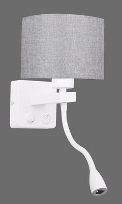 Applique blanche/grise avec liseuse LED Polo Candellux 21-75383