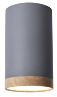 Gray and wooden ceiling lamp 8.8x15cm Tube Candellux 2282879