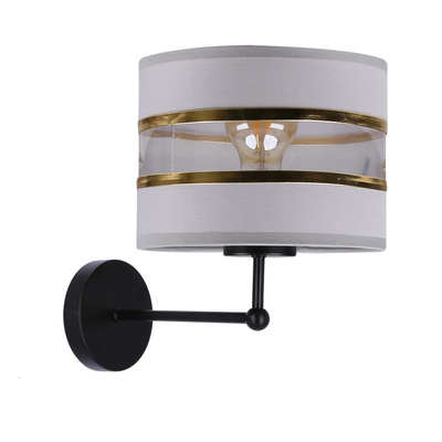 Andy lamp applique noir 1X40W E27 blanc + abat-jour or 21-05922