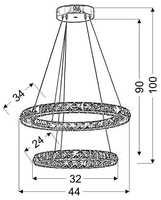 Oval LED RGB pendant lamp + remote control Lords 32-63106