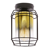 JONERA lampa sufitowa czarny 1x40W E27 klosz złoty