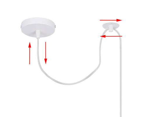 Lampa wisząca z abażurem Atlanta biała tkaninowy abażur do salonu