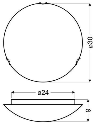 Plafon sticla crom / satinat 30cm Sara 13-53704