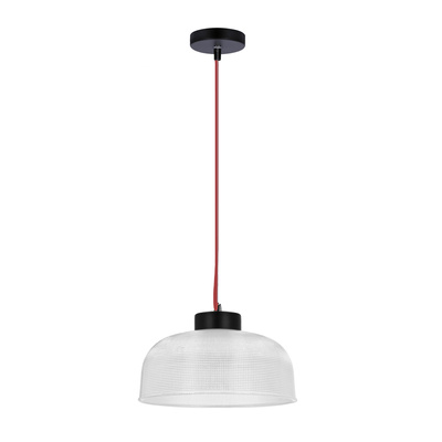 Suspension 27cm verre/câble rouge Liverpool Ledea 50101288