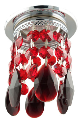 DECKENLEUCHTE CANDELLUX SK-64 CH/ROT MR16 CHROM. DECKE. DEKORATIVES TRANSPARENTES ROT MR16 50W