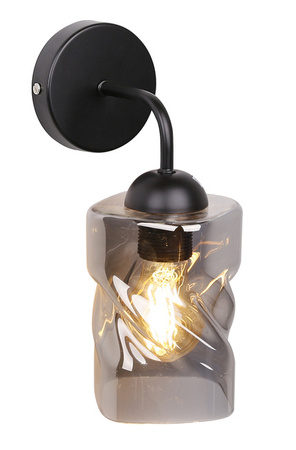 Wall lamp black smoked glass shade Felis 21-00125