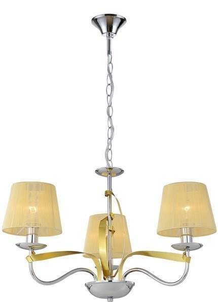 Lampa suspendata crom / fir auriu abajur 3x40W Diva Candellux 33-55057