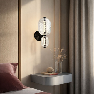 PLAYA wall lamp black 10W LED 3000K oval clear shade