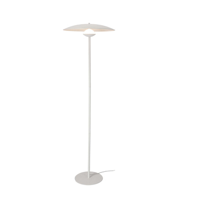 Floor lamp LUND in Scandinavian style white plate shade modern LED floor lamp