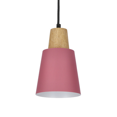 Suspension métal rose + bois Faro Ledea 50101259