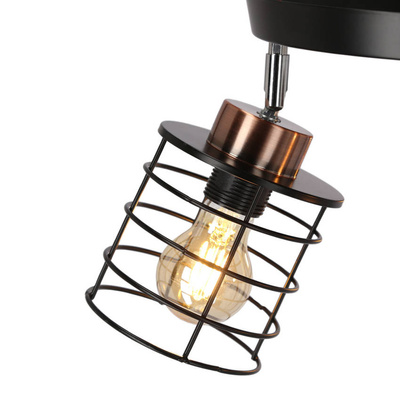 Ceiling lamp black/gold plate 3xE27 Glob 98-00392