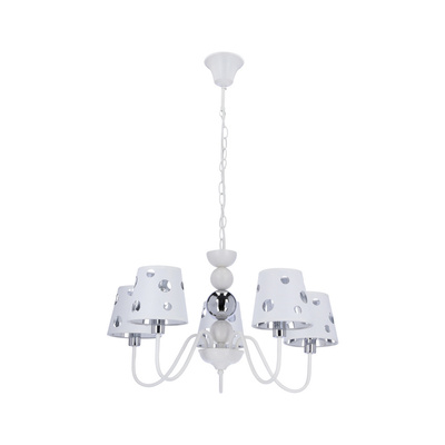 White chandelier hanging lamp 5xE14 Batley Ledea 50205110