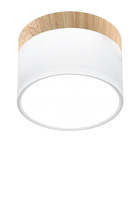 Lampa sufitowa tuba Tuba biała drewniana LED 9W natynkowa okrągła