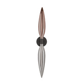 Applique murale nordique verre gris fumé et cuivre 2xG9 moderne