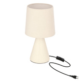 Lampka nocna Satti ceramiczna z abażurem beżowa do sypialni na stolik nocny