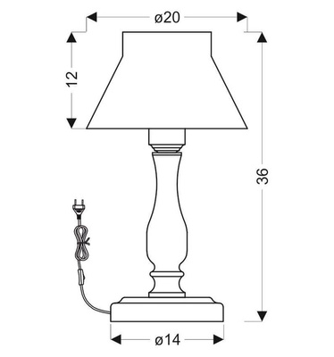 Bedside table lamp white organza lampshade 40W E27 Zefir Candellux 41-73815