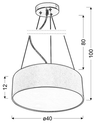 Lampa wisząca z abażurem Kioto szara 40 cm nowoczesna do salonu