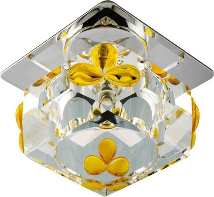 CEILING LUMINAIRE SK-49 CH/WH+YE KRYSZTAŁ 1xG4 YELLOW TEARROADS