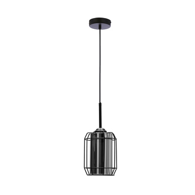 Jonera Hängelampe schwarz 1X40 E27 geräucherter Schirm 31-08428