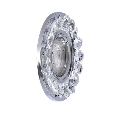 Ceiling luminaire Round Crystal Chrome for Gu10 bulb + Led frame Candellux Sk-94 2273617
