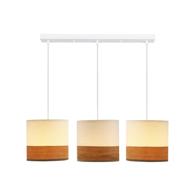 Bianco lampa wisząca biały 3x40w e27 abażur biały+orzechowy 33-17550