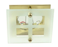 Plafonnier carré verre or satiné SZ-06 2229340