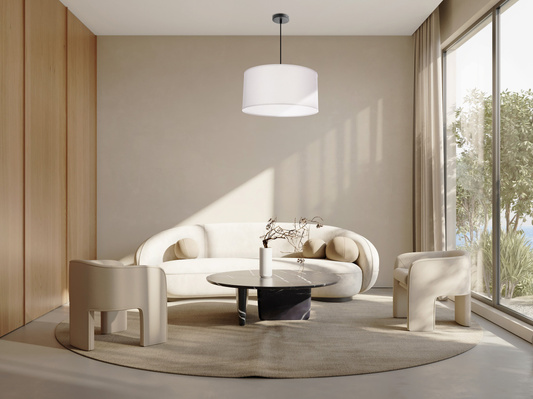 Lampa wisząca z abażurem Shanti szary do salonu i sypialni