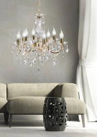 Gold crystal chandelier 8xE14 Maria Teresa Candellux 38-94653