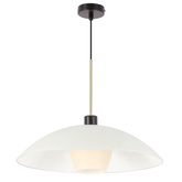 DUETTO lampa wisząca czarny+złoty 1x40W E27 klosz biały+beżowy